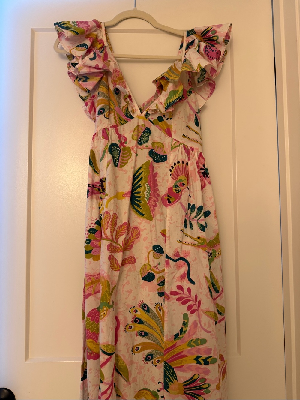 Banjanan Pink and Yellow Printed Women's Dress